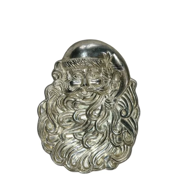 Vintage International Silver Co. Santa Clause Silver Plated Candy Dish Tray 8" - Picture 9 of 9